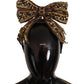 Dolce & Gabbana Gold Crystal Beaded Sequined Silk Bow Headband Diadem