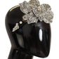 Dolce & Gabbana Black Crystal Beaded Sequined Large Flower Diadem Headband