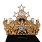 Dolce & Gabbana Gold Crystal Star STRASS Crown Logo Women Tiara Diadem