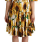 Dolce & Gabbana Elegant Yellow Sunflower Open Shoulder Dress