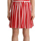 Dolce & Gabbana Red White Stripes Silk Mini A-line Dress