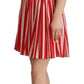 Dolce & Gabbana Red White Stripes Silk Mini A-line Dress