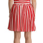 Dolce & Gabbana Red White Stripes Silk Mini A-line Dress