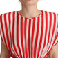 Dolce & Gabbana Red White Stripes Silk Mini A-line Dress