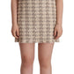 Dolce & Gabbana Chic Beige Checkered Sleeveless Dress