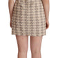 Dolce & Gabbana Chic Beige Checkered Sleeveless Dress