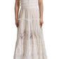 Dolce & Gabbana Elegant White A-Line Tiered Maxi Dress