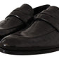 Dolce & Gabbana Black Crocodile Leather Slip On Moccasin Shoes