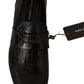 Dolce & Gabbana Black Crocodile Leather Slip On Moccasin Shoes