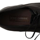 Dolce & Gabbana Black Leather Mens Lace Up Derby Shoes