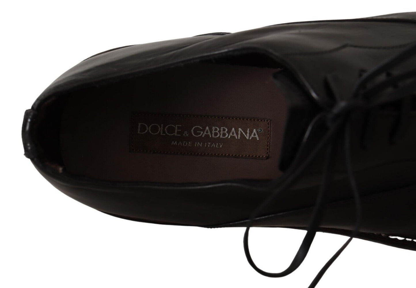 Dolce & Gabbana Black Leather Mens Lace Up Derby Shoes