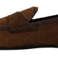 Dolce & Gabbana Brown Exotic Leather Mens Slip On Loafers Shoes