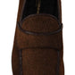 Dolce & Gabbana Brown Exotic Leather Mens Slip On Loafers Shoes