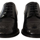 Dolce & Gabbana Black Leather Wingtip Mens Formal Derby Shoes