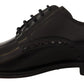 Dolce & Gabbana Black Leather Wingtip Mens Formal Derby Shoes