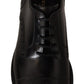 Dolce & Gabbana Black Leather Wingtip Mens Formal Derby Shoes