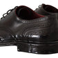 Dolce & Gabbana Black Leather Oxford Wingtip Formal Derby Shoes