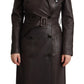 Dolce & Gabbana Dark Brown Leather Belted Jacket