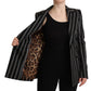 Dolce & Gabbana Black White Stripes Wool Long Sleeves Jacket