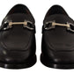 Salvatore Ferragamo Black Calf Leather Moccasin Formal Shoes