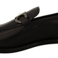 Salvatore Ferragamo Black Calf Leather Moccasin Formal Shoes