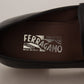 Salvatore Ferragamo Black Calf Leather Moccasin Formal Shoes