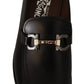 Salvatore Ferragamo Black Calf Leather Moccasin Formal Shoes