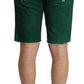 Dolce & Gabbana Green Tattered Cotton Men Denim Bermuda Shorts