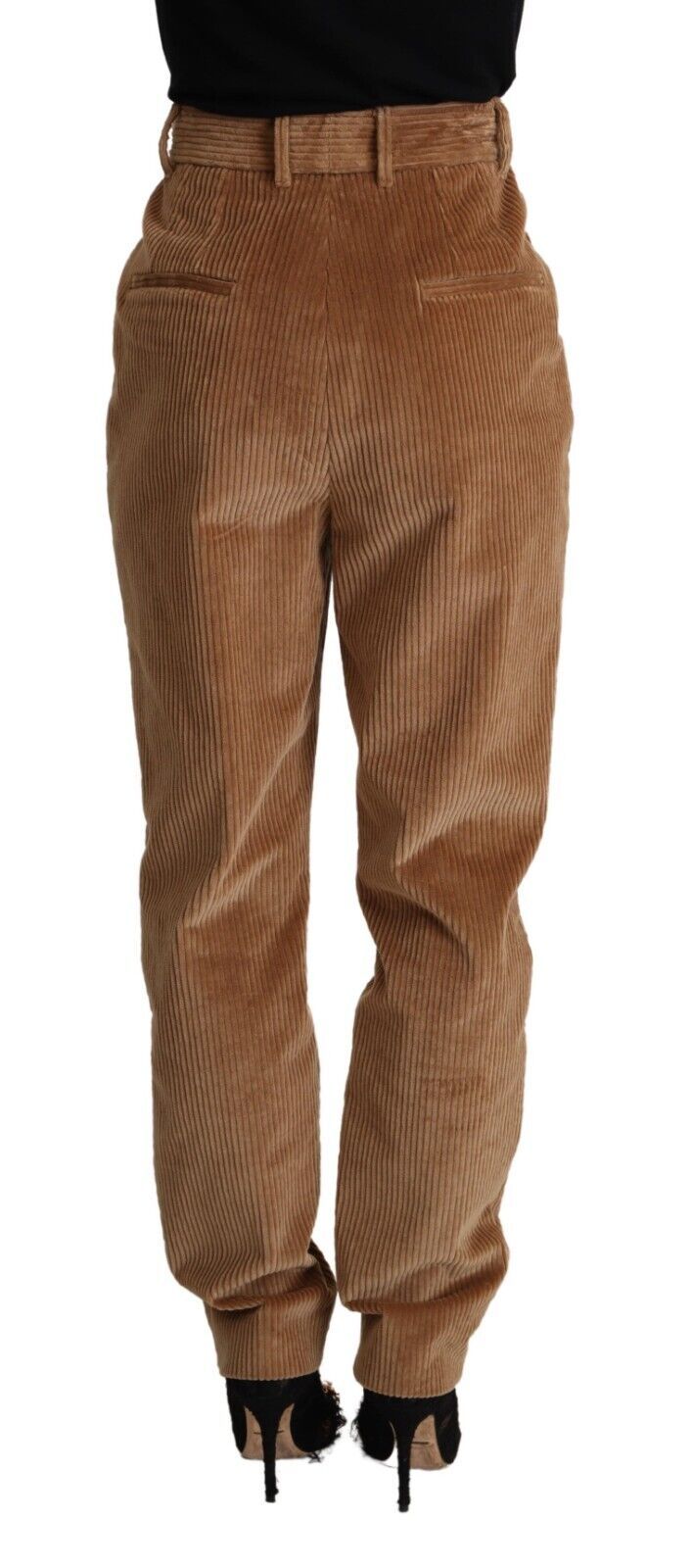 Dolce & Gabbana Brown Cotton Corduroy High Waist Skinny Pants