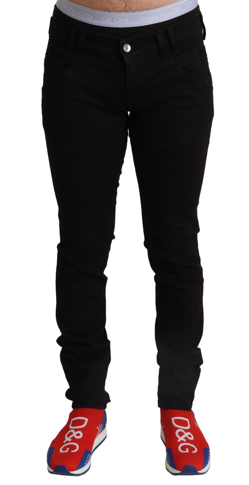 Dolce & Gabbana Black Cotton Skinny Men Denim Slim Fit Jeans