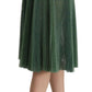 Dolce & Gabbana Metallic Green High Waist A-line Pleated Skirt