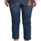 Dolce & Gabbana Blue Washed Mid Waist Denim Logo Cropped Jeans