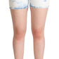 Dolce & Gabbana White Blue Dye Cotton Mid Waist Denim Shorts