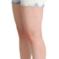 Dolce & Gabbana White Blue Dye Cotton Mid Waist Denim Shorts