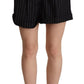 Dolce & Gabbana Black Stripes Wool High Waist Trouser Bermuda Shorts