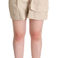 Dolce & Gabbana Beige Cotton High Waist Trouser Cargo Shorts