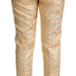 Dolce & Gabbana Elegant High-Waisted Pink Brocade Pants