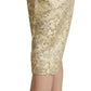 Dolce & Gabbana Beige Floral Brocade High Waist Trouser Cropped Pants