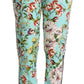 Dolce & Gabbana Green Floral Print Mid Waist Trouser Jogger Pants