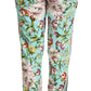 Dolce & Gabbana Green Floral Print Mid Waist Trouser Jogger Pants