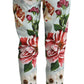 Dolce & Gabbana Light Blue Fiori Print Cotton Trouser Tapered Pants