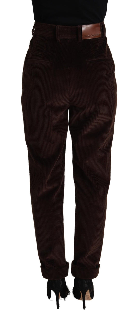 Dolce & Gabbana Bordeaux Corduroy Cotton Trouser Tapered Pants