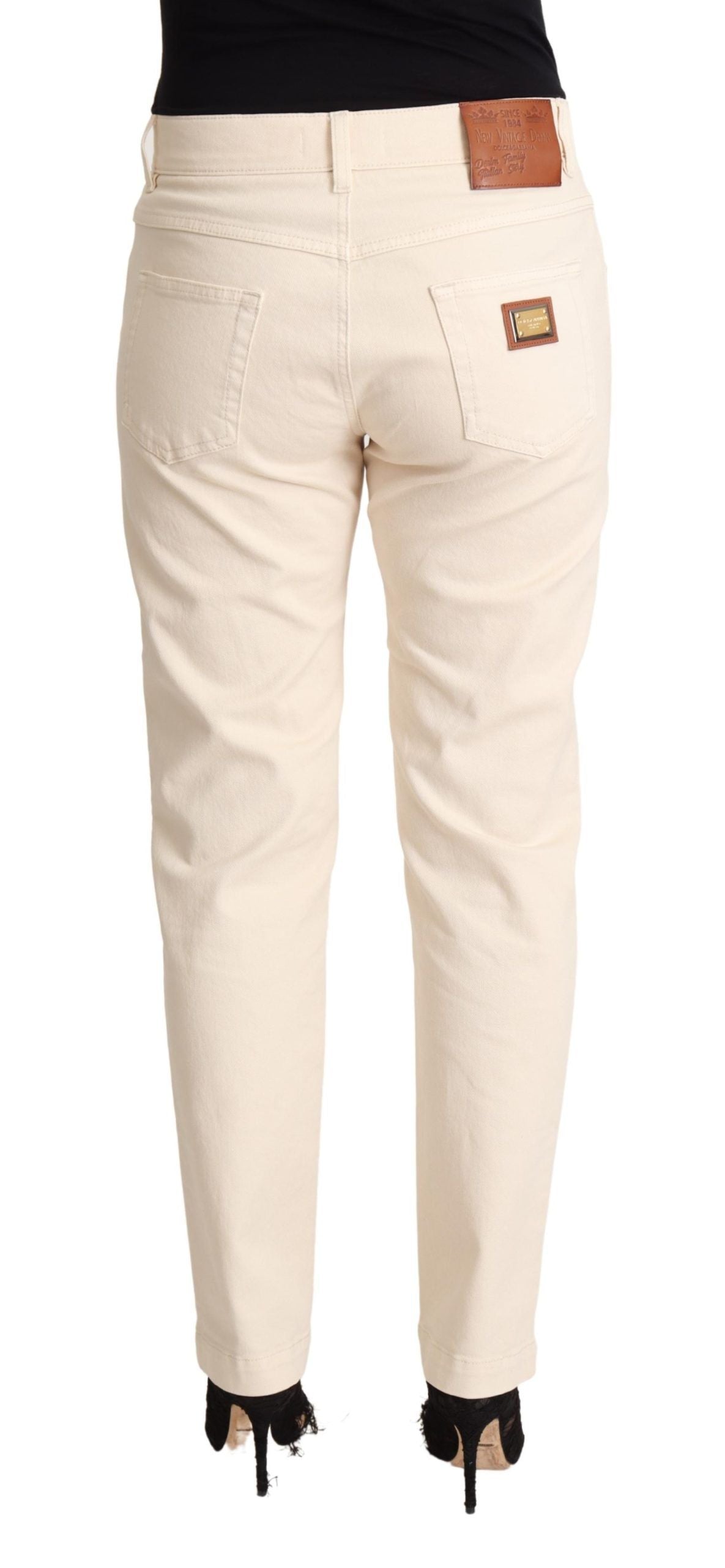 Dolce & Gabbana White Cotton Skinny Denim Women Jeans Pants