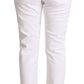 Dolce & Gabbana White Cotton Mid Waist Denim Tapered Jeans