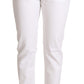 Dolce & Gabbana White Cotton Mid Waist Denim Tapered Jeans