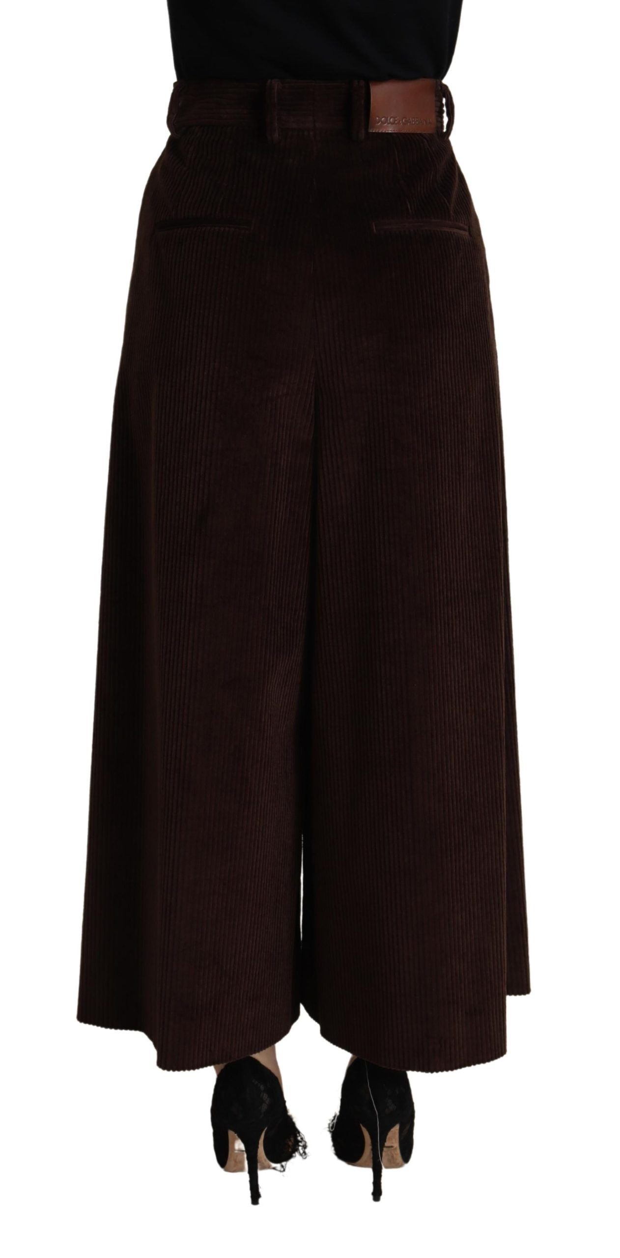 Dolce & Gabbana Bordeaux Corduroy Cotton Trouser Wide Leg Pants