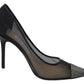 Jimmy Choo Black Mesh Amika 85 Diamond Pumps Shoes