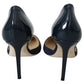 Jimmy Choo Navy Blue Leather Darylin 85 Pumps Shoes