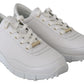 Jimmy Choo White Leather Monza Sneakers