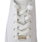 Jimmy Choo White Leather Monza Sneakers